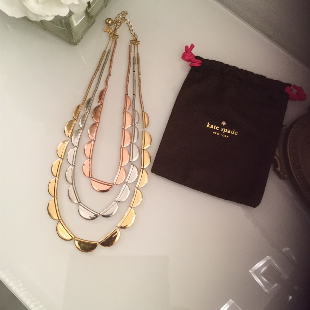 Kate Spade Sweetheart Scallops Necklace Tri-color